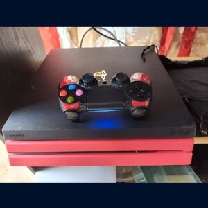 Sony PlayStation Console Red and Black with DualShock 4